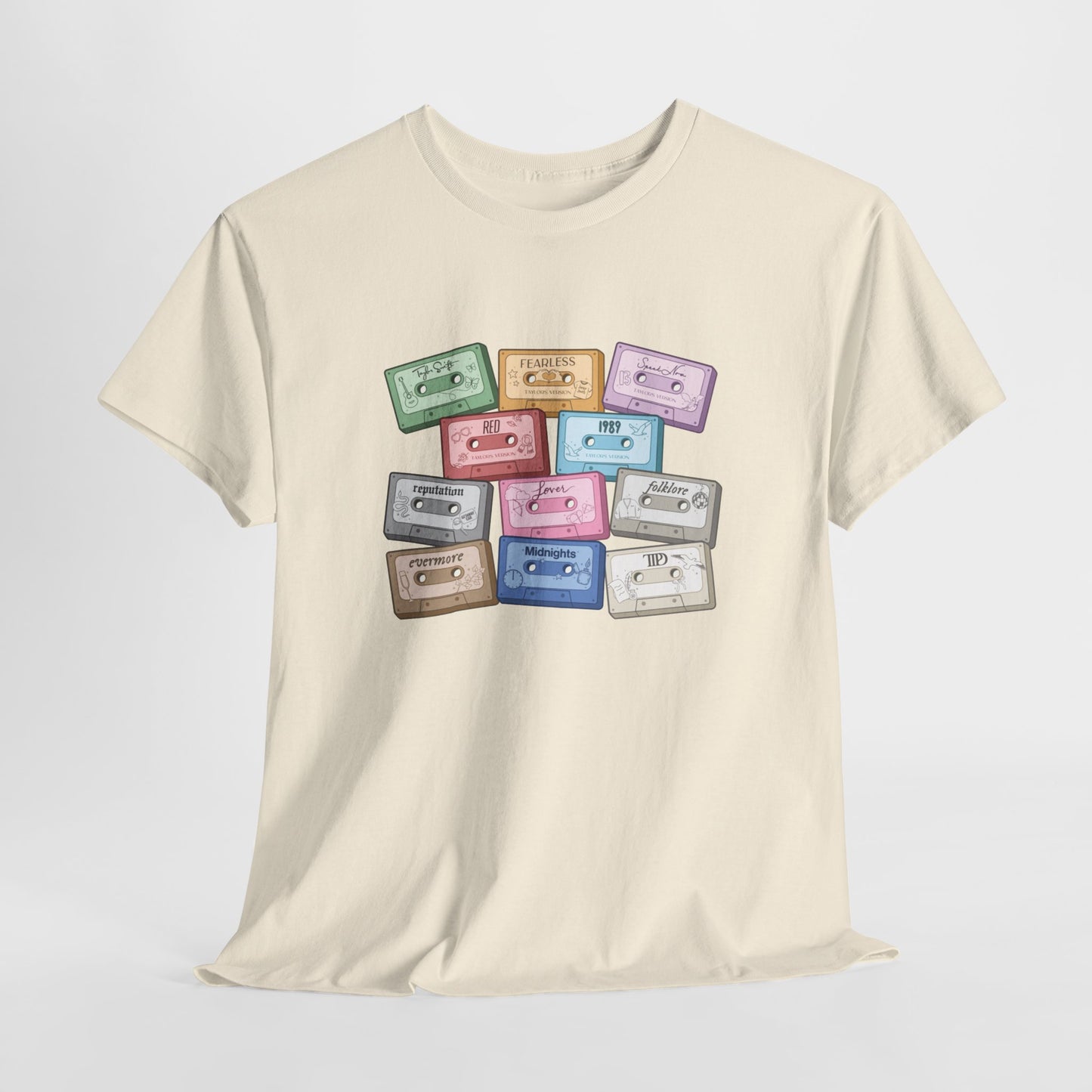 Taylor Swift Cassette eras albums Unisex Heavy Cotton Tee