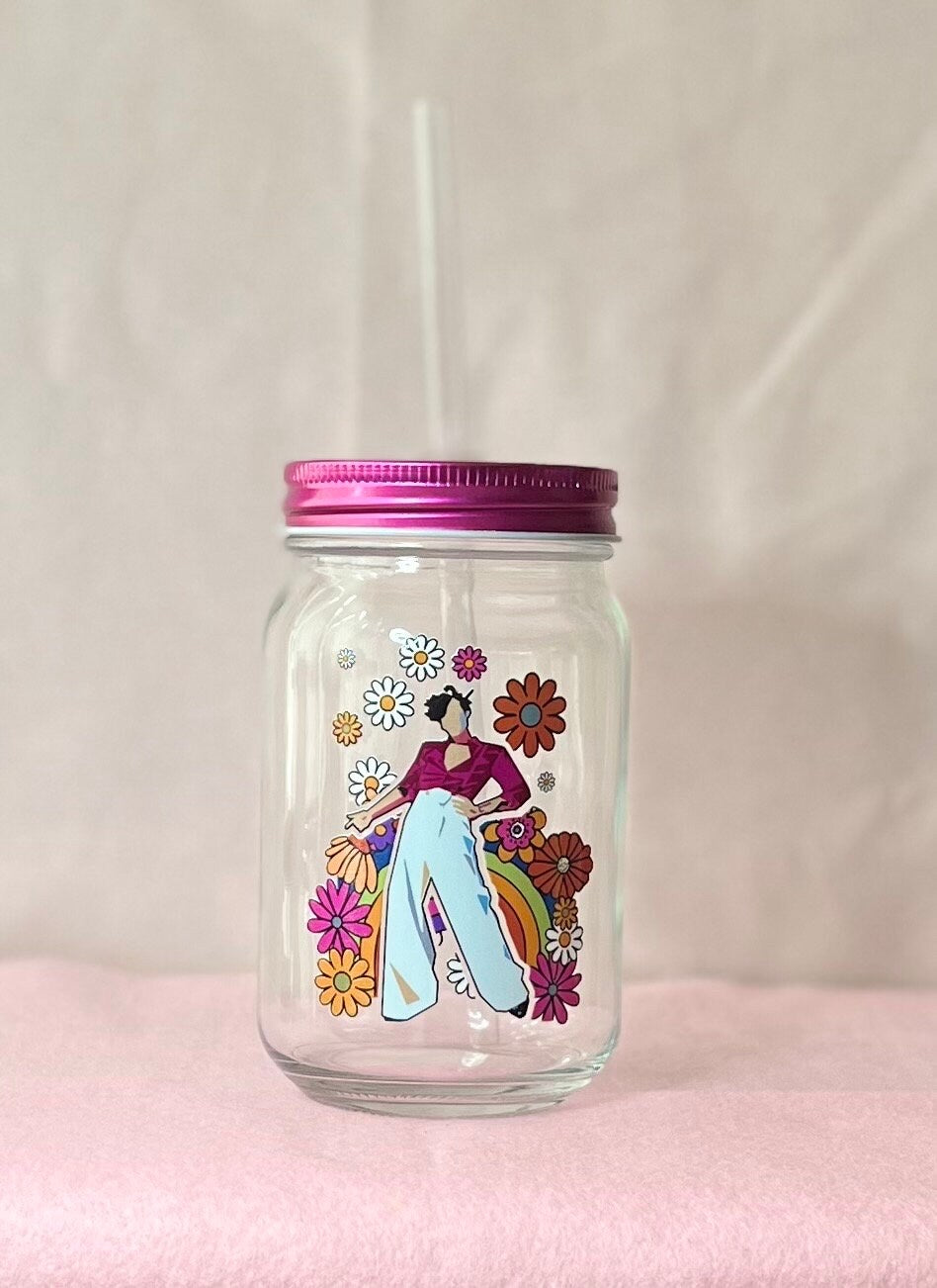 Harry Floral Glass Jar