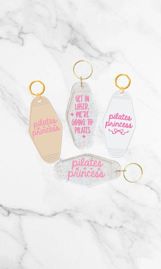 Pilates Princess Lover Motel Keyring